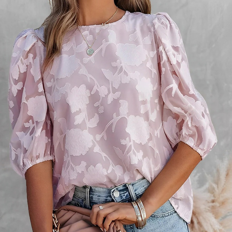 Fiona | Elegante Dames Top Met Pofmouwen