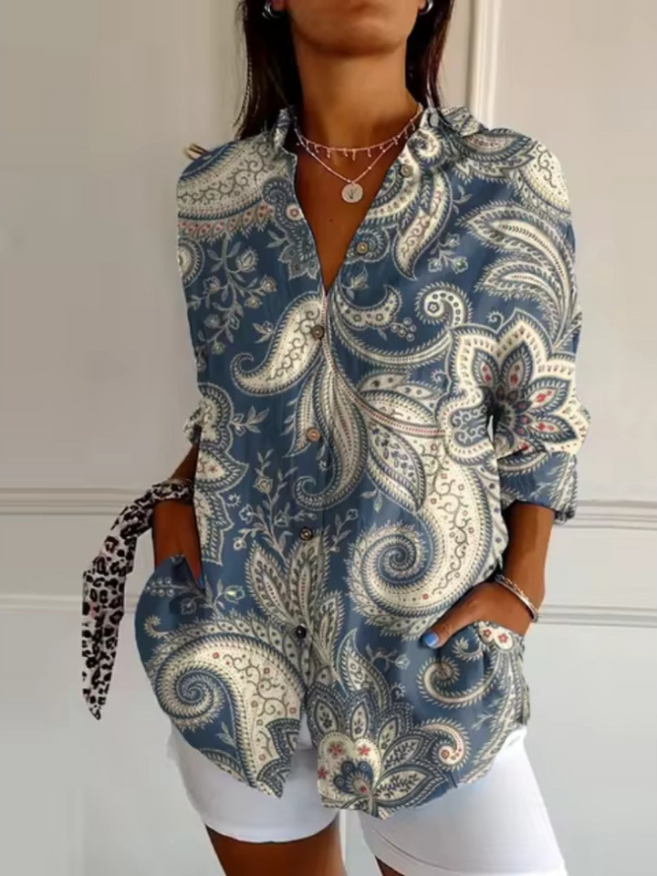 Elsa | Bloemen Blouse Met Knopen Voor Dames