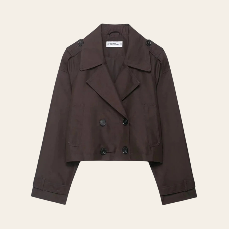 Sorata | Korte Trenchcoat met Dubbele Knopen Elegant