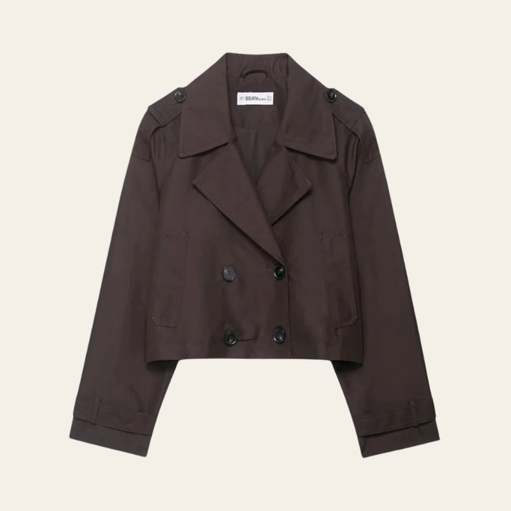 Sorata | Korte Trenchcoat met Dubbele Knopen Elegant