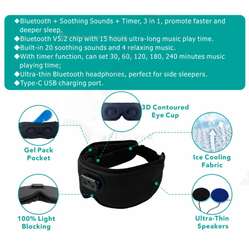 Hexton | Bluetooth Slaapmasker En Koptelefoon Met Timer