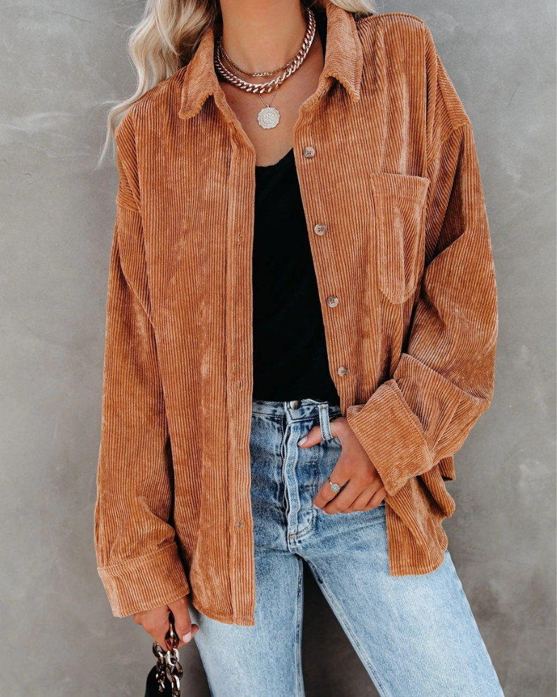 Sera | Dames Top | Comfortabele Corduroy Blouse | Tijdloze Stijl In Moderne Tinten
