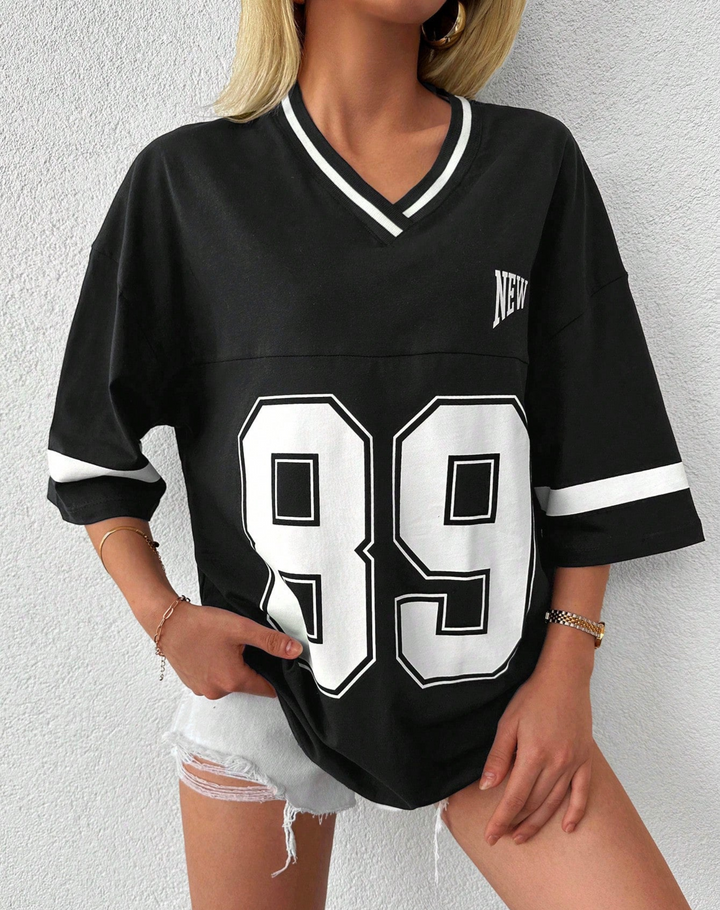Tills | V-hals Varsity Shirt Voor Dames