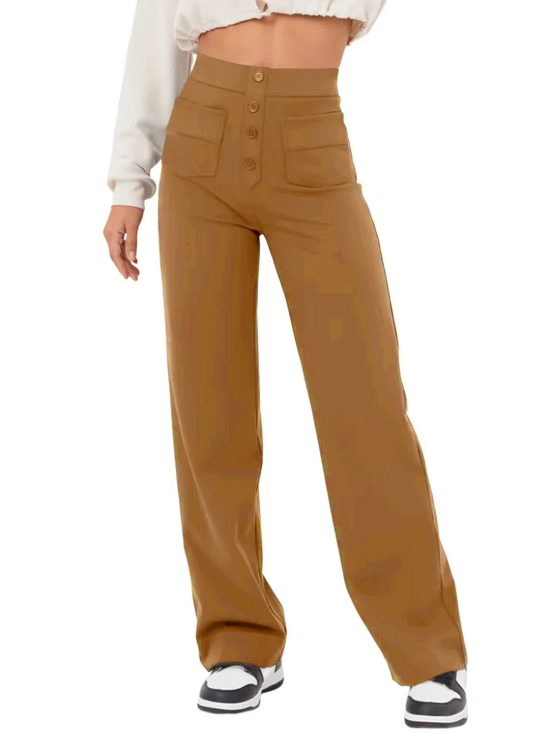 Loren | Dames Hoge Taille Wijde Broek voor Casual Comfort voor Vrouwen