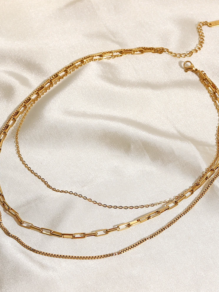 Zinah | Dames 3-Laagse Ketting Goud | Elegante Sieraad voor Vrouwen