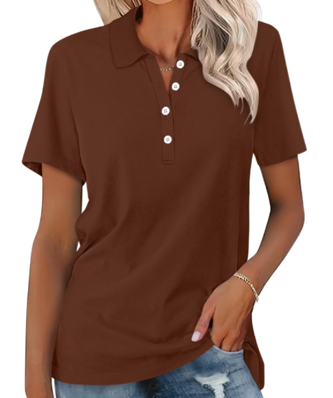 Marjani | Duurzame Poloshirt | Dames Polo Shirt | Met Kraag En Knoopsluiting