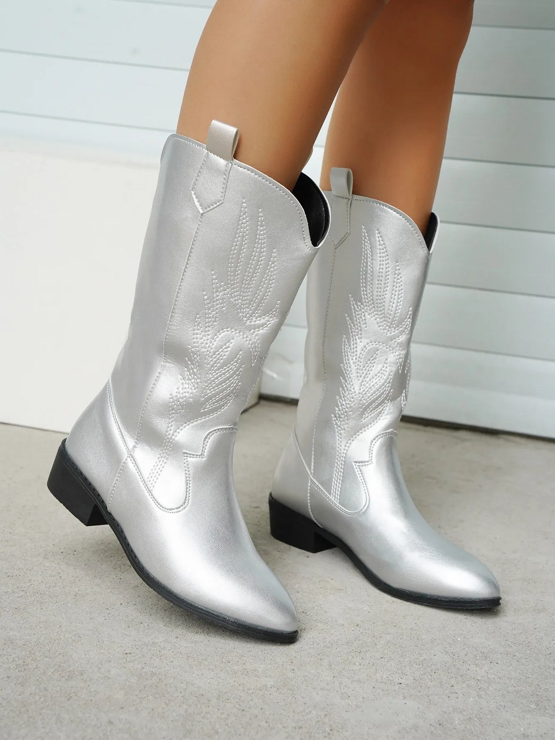 Vela | Dames Laarezn | PU Cowboylaarzen Met Zachte Voering