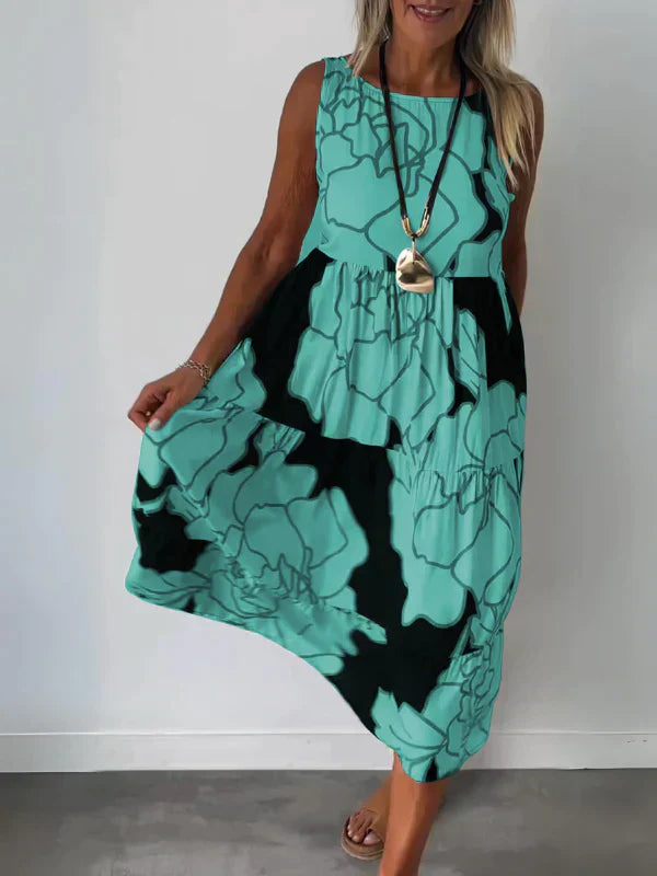 Macy | Dames Mouwloze Jurk met Print | Zomer Jurk voor Vrouwen