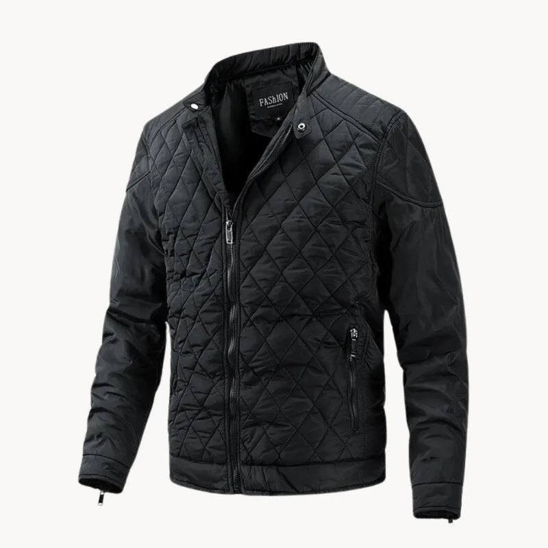 Delor | Luxe Gewatteerde Heren Jas | Slim Fit | Hoge Kraag | Ritssluiting