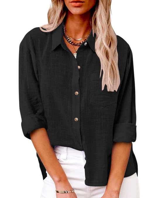 Zoella | Stijlvolle Dames Blouse | Met Lange Mouwen En Zakken