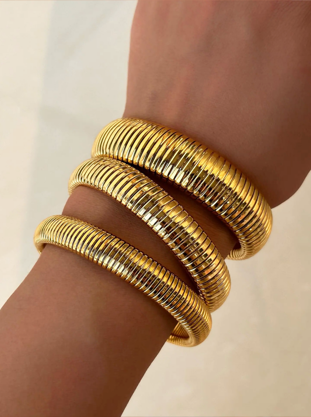 Zoella | Luxe Gouden Brede Snake Armband Met Stretch