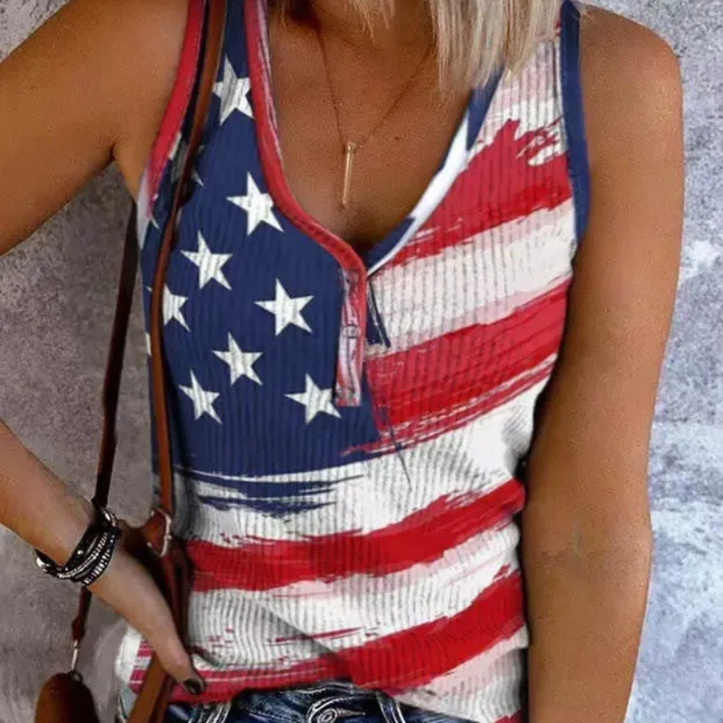 Amanda |  Dames Zomer Tanktop | Vrouwen Regenboog Gestreepte Tanktop Shirt