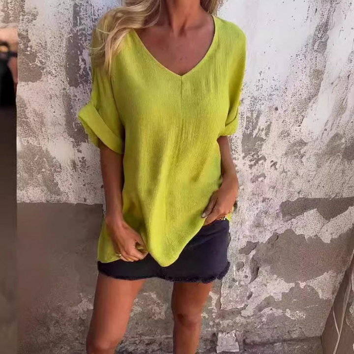 Lizzy | Dames T-shirt V-hals | Comfortabel Vrouwen Shirt Top