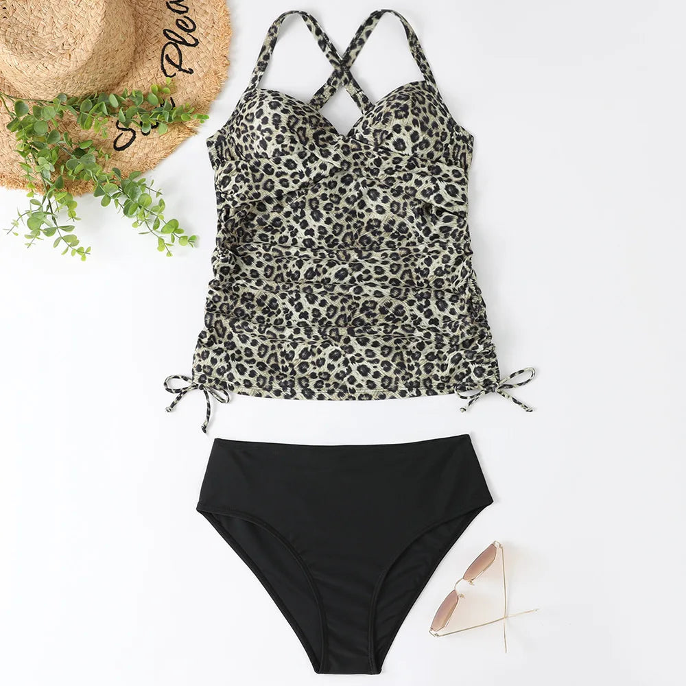 Laura | Gestreepte Tankini Set Met Short | Comfortabel En Flatterend | Perfect Voor Strand En Zwembad