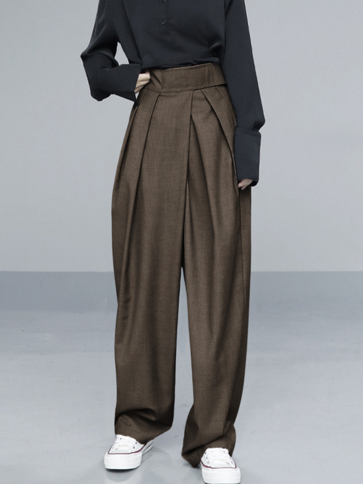 Filss | Trendy Dames Broek | Wijde Pijpen Broek Met Klittenbandsluiting