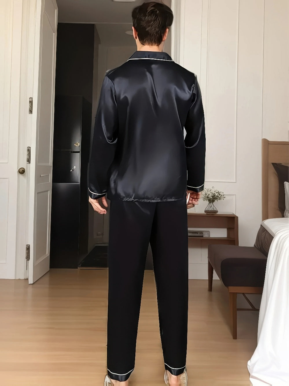 Ricky | Heren Pyjama Set Van Zijde Satijn | Comfortabele Slaapset voor Mannen