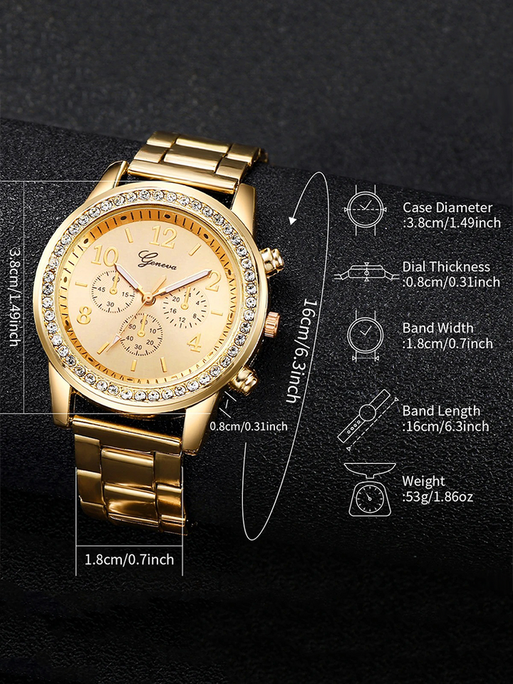 Zoella | Luxe Gouden Dameshorloge Met Bijpassende Armband