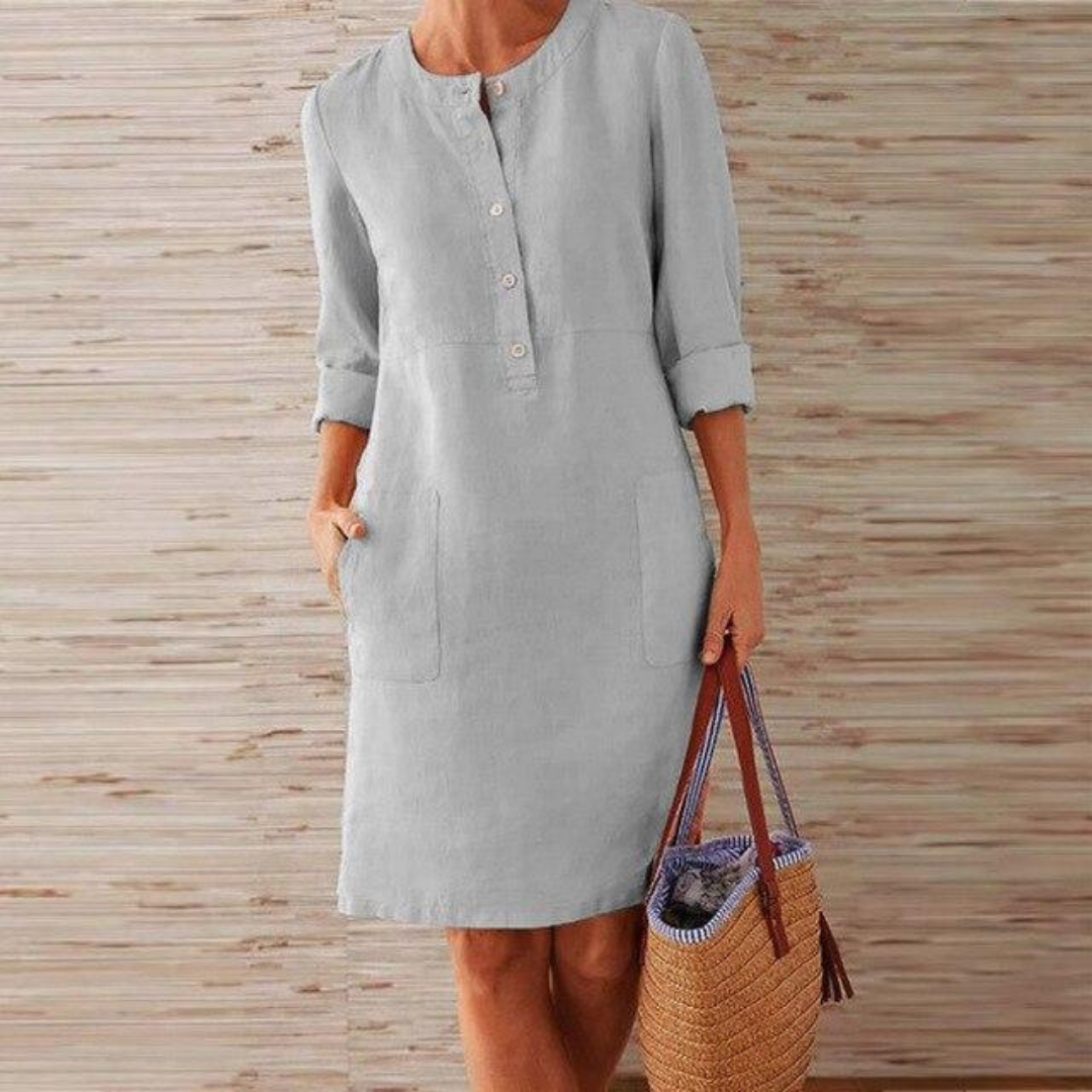 Elsana | Luchtige Dames Midi-Jurk | Tijdloze Charme | Zomerse Elegantie