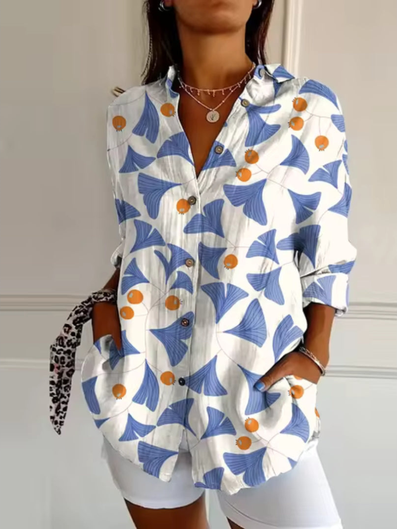 Elsa | Bloemen Blouse Met Knopen Voor Dames
