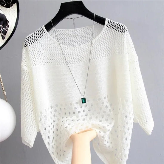 Marie | Dames Gebreide Zomer Slingtop | Elegante Shirt Top voor Vrouwen