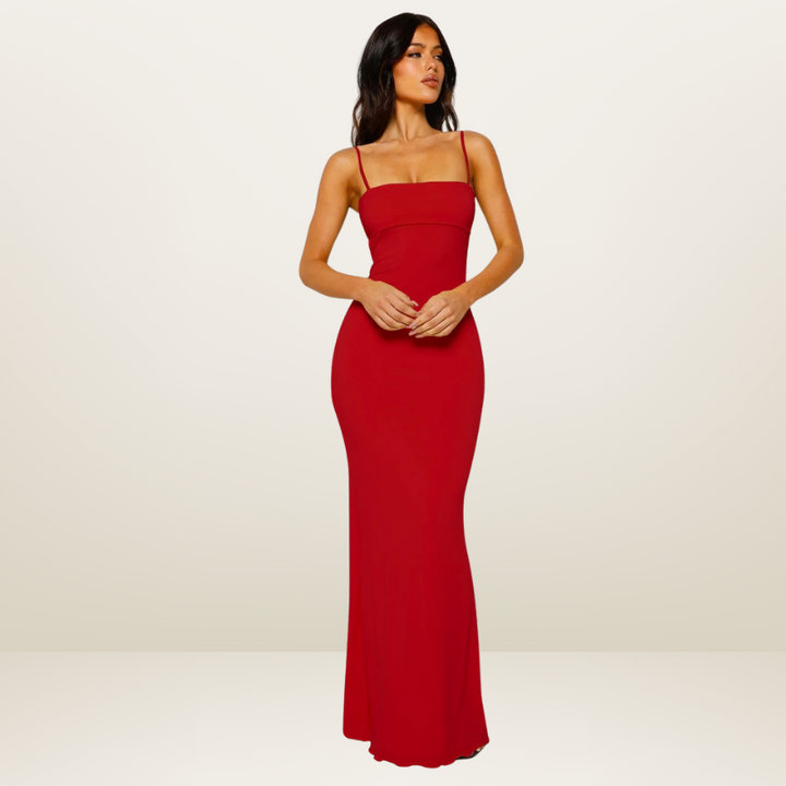 Silva | Bodycon Dames Maxi-Jurk | Elegante Avondkleding Met Open Rug
