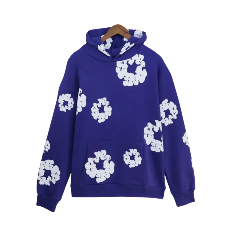 Deni | Denim Hoodie Met Bloemenprint en Capuchon | Dames