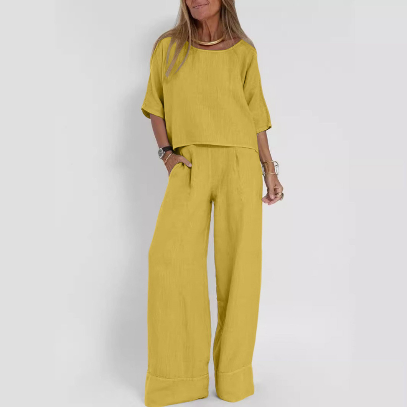 Irene | Dames Luchtig Tweedelig Pak met Hoge Taille Broek voor Vrouwen