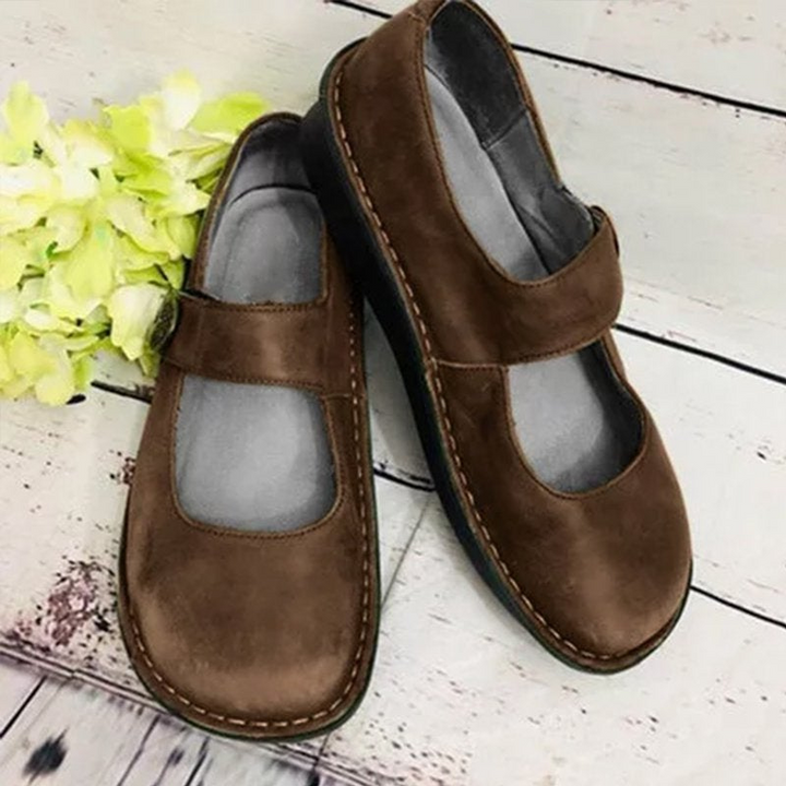 Mary | Dames Vintage Instap Sandalen | Vrouwen Schoenen van Suède