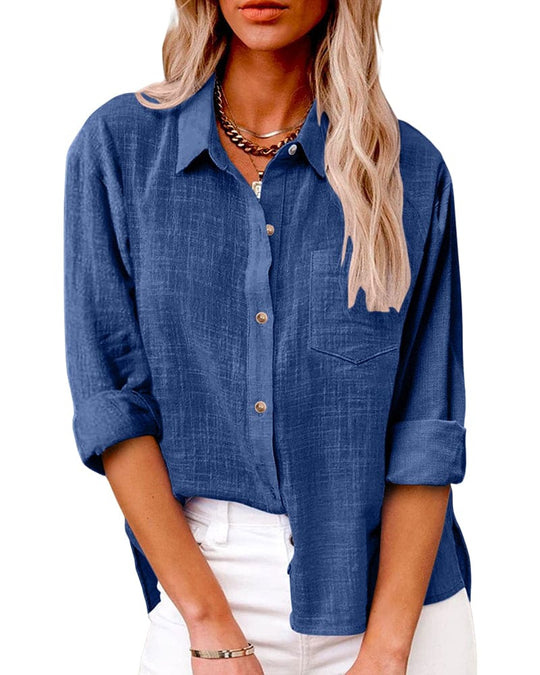 Zoella | Stijlvolle Dames Blouse | Met Lange Mouwen En Zakken