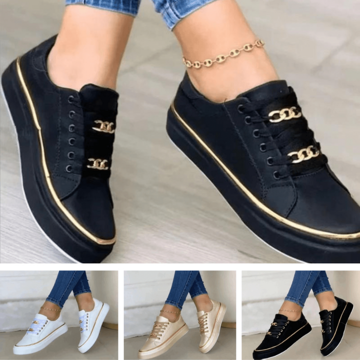 Isabella | Dames Sneakers Kettingleer | Trendy Vrouwen Schoenen