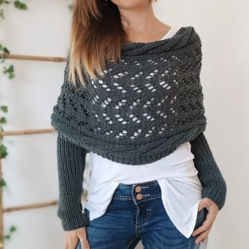 Robin | Dames Boho Gebreide Omslagdoek Sjaal | Flatterend en Comfortabel voor Vrouwen