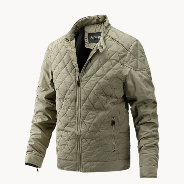 Delor | Luxe Gewatteerde Heren Jas | Slim Fit | Hoge Kraag | Ritssluiting