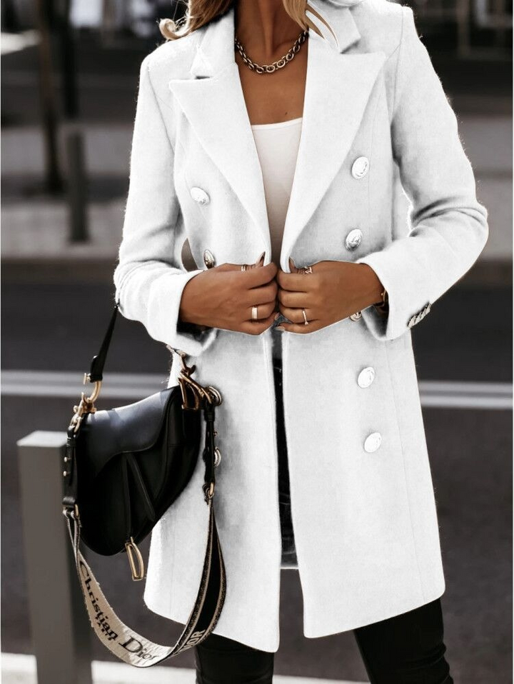 Zoe | Dames Jas | Elegante Trenchcoat In Wollook | Trendy & Comfortabel
