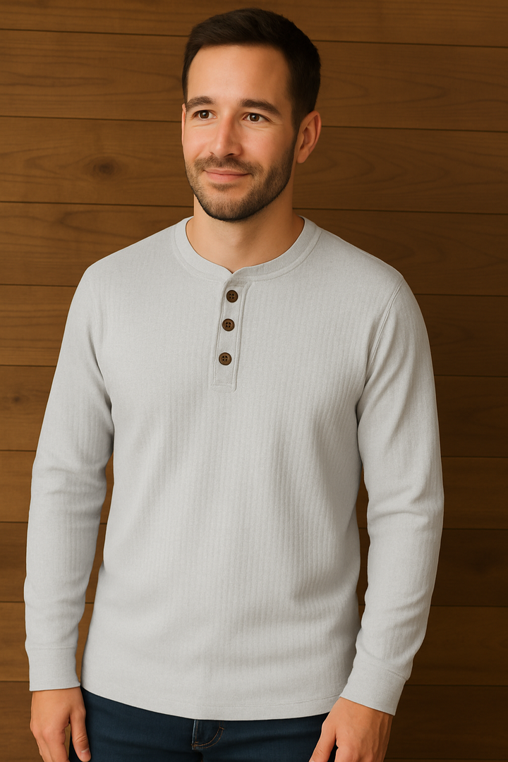 Henley | Wafelstructuur Shirt | Comfortabel Heren Shirt | Casual & Sportief