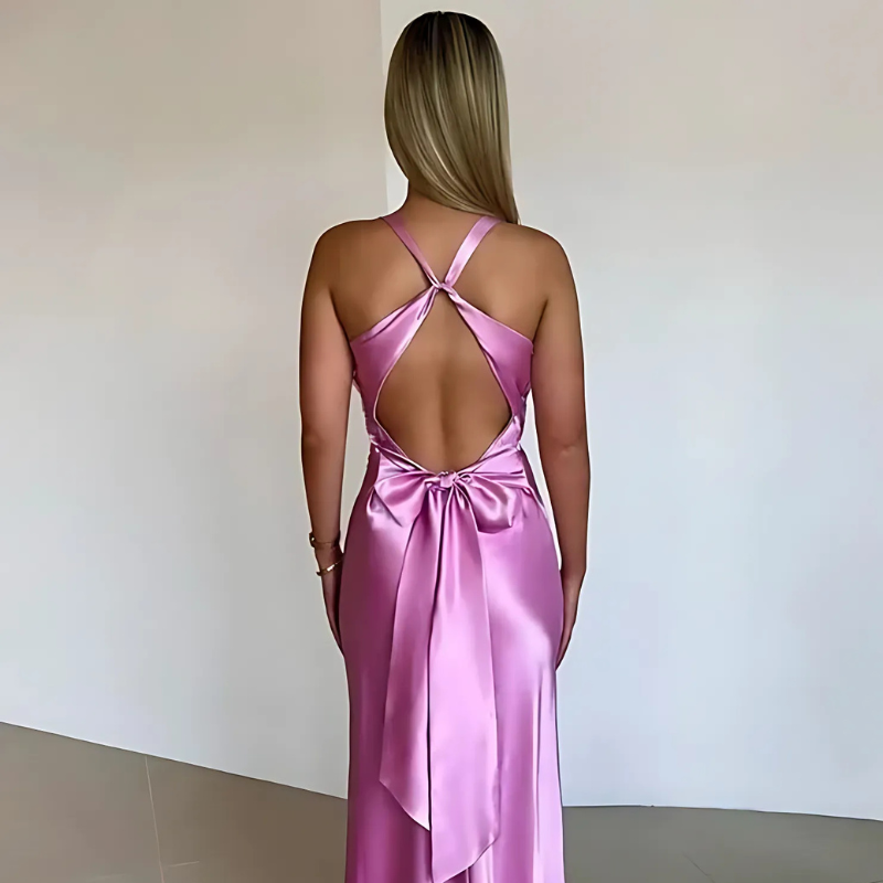 Tara | Elegante Dames Avondjurk | Mouwloos Halternek