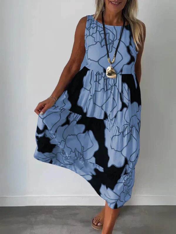Macy | Dames Mouwloze Jurk met Print | Zomer Jurk voor Vrouwen