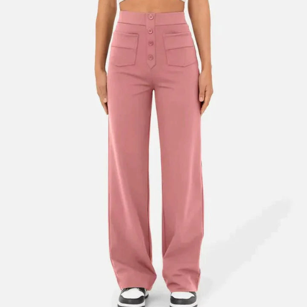 Lotte | Dames Casual Broek met Hoge Taille en Rechte Pijpen | Trendy voor Vrouwen