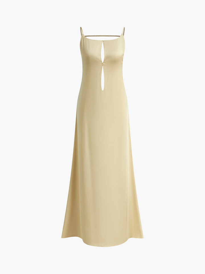 Sienna | Elegante Zomerse Jurk | Rugloze Satijnen Lange Jurk