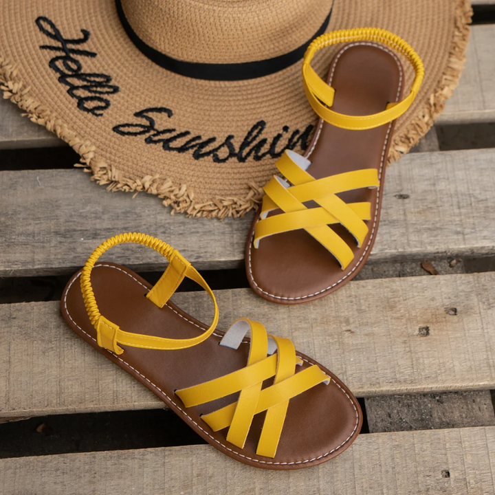 Kuti | Elegante Leren Dames Sandalen | Flat Zool