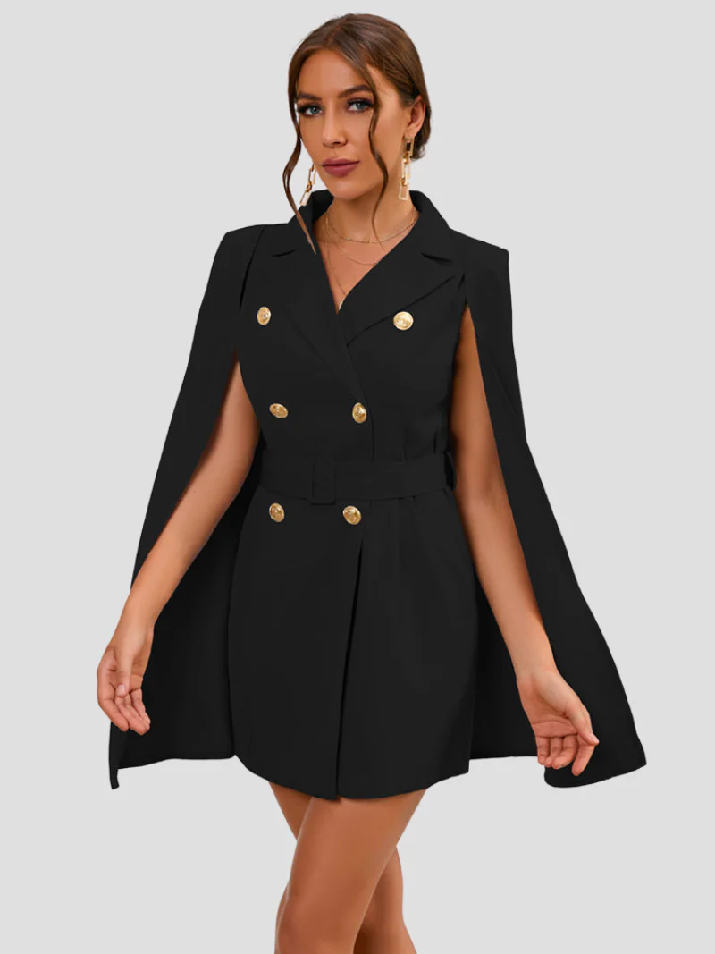 Sabina | Elegante Cape Blazer Jurk Voor Dames