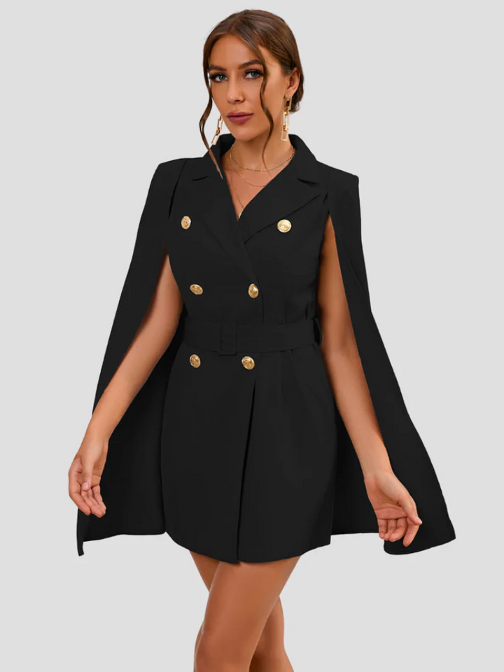 Sabina | Elegante Cape Blazer Jurk Voor Dames