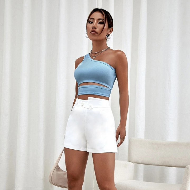 Elara - Topjes Dames - Seamless Crop Top - Cut-Out Detail - Comfort & Casual