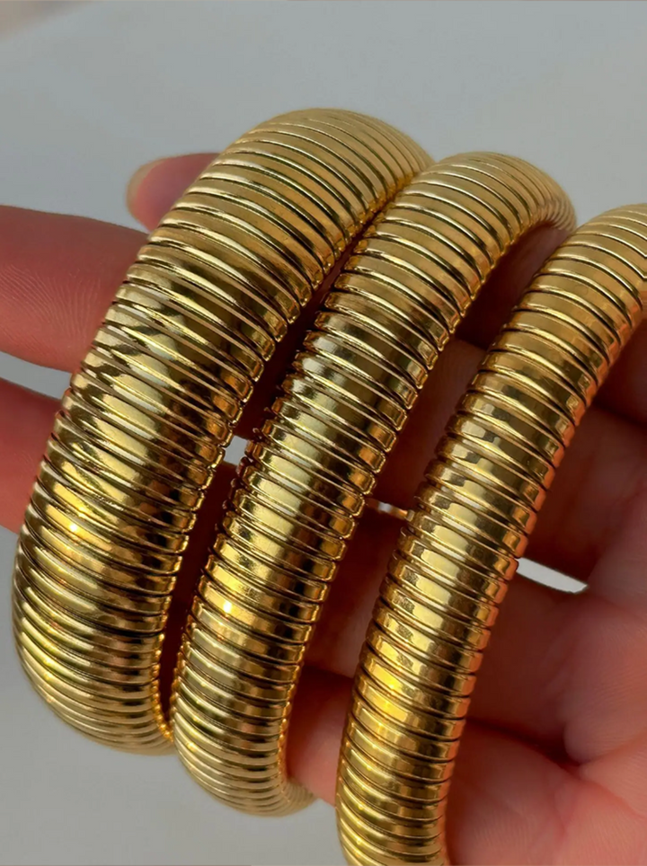 Zoella | Luxe Gouden Brede Snake Armband Met Stretch