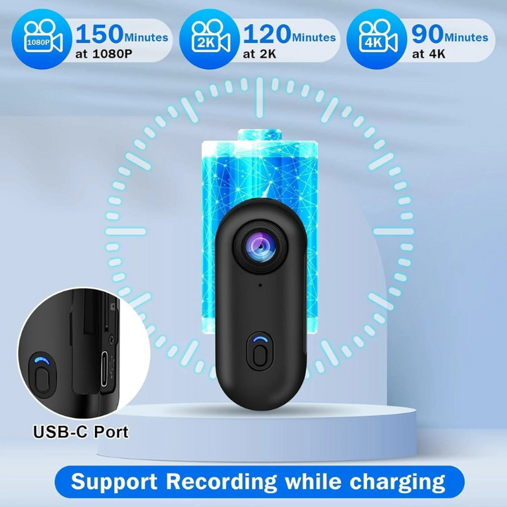 Hexton | 4K 128GB UHD Mini Body Camera | Uw Ultieme Handsfree Ppnamepartner