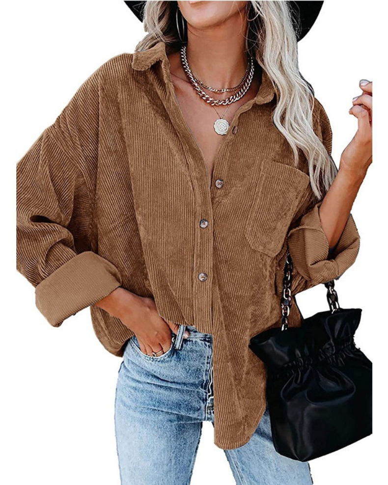 Sera | Dames Top | Comfortabele Corduroy Blouse | Tijdloze Stijl In Moderne Tinten