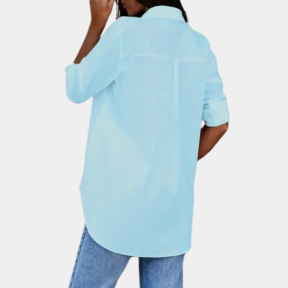 Sibel | Dames Blouse met Lange Mouwen Klassieke Kraag | Vrouwen Overhemd