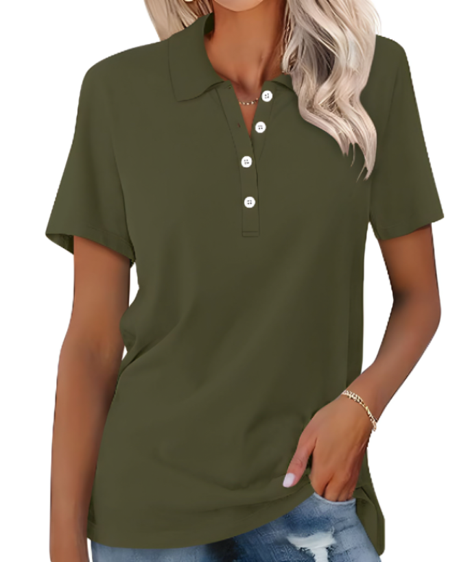 Marjani | Duurzame Poloshirt | Dames Polo Shirt | Met Kraag En Knoopsluiting