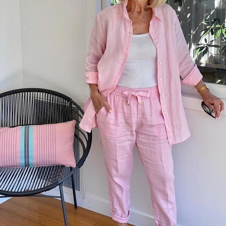 Pamela | Dames Elegante Set | Vrouwen Blouse & Broek Set