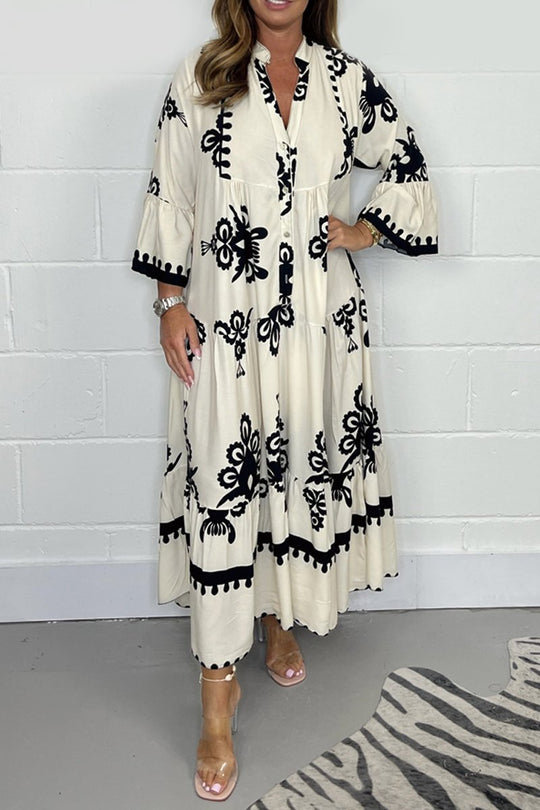Sophia | Retro Bohemian Dames Maxi Jurk | Casual Bedrukte Jurk