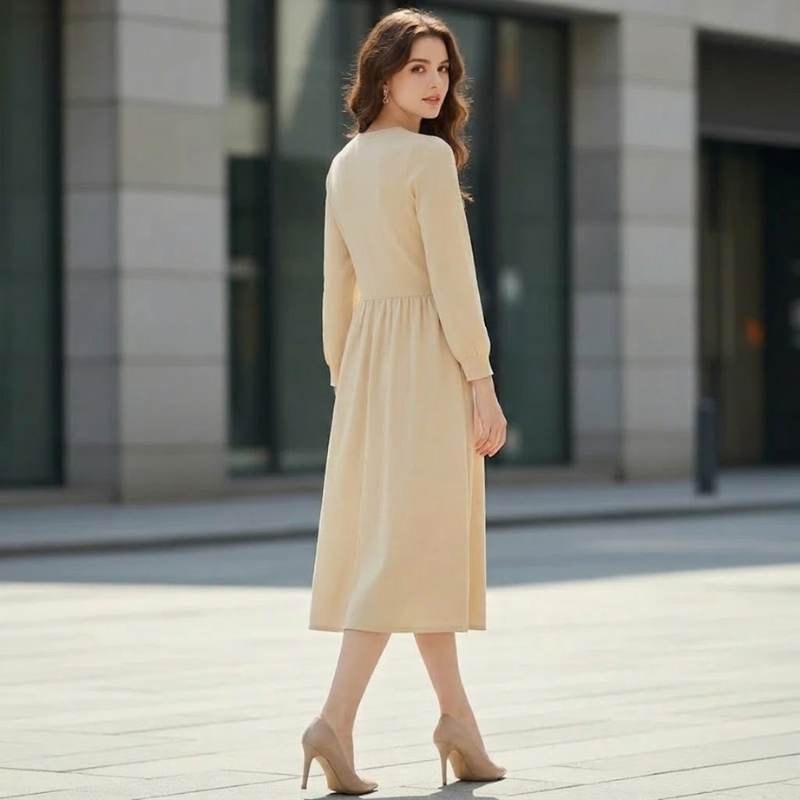 Sorata | Dames Gebreide Geborduurde Jurk